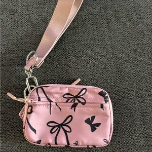 Elegant Pink Bow Wristlet